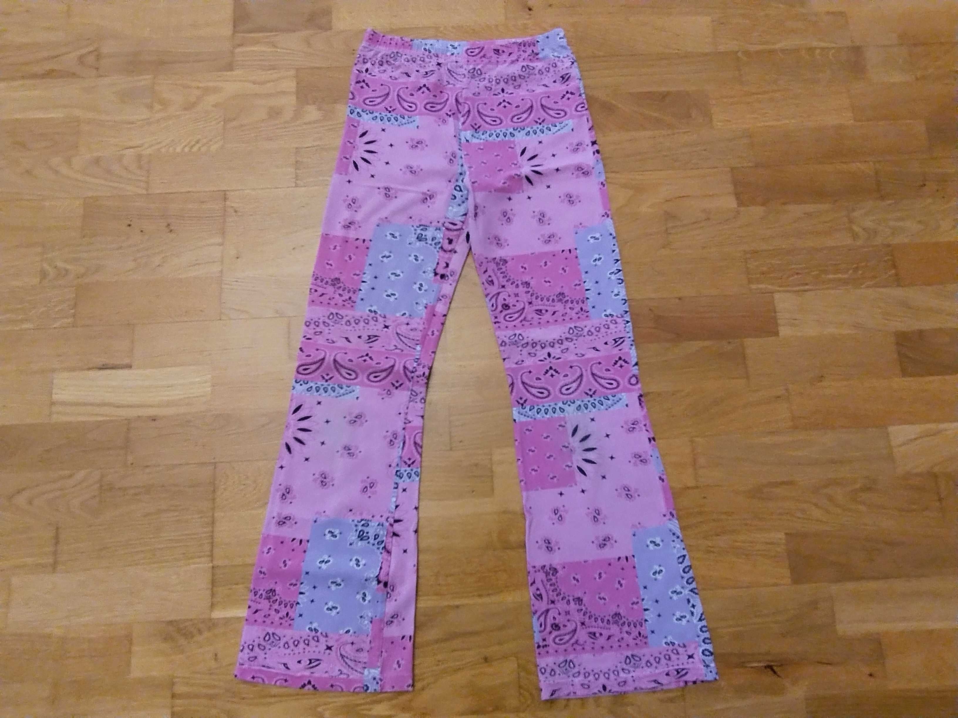 Legginsy dzwony Coccodrillo 158 spodnie materiałowe dziewczęce różowe
