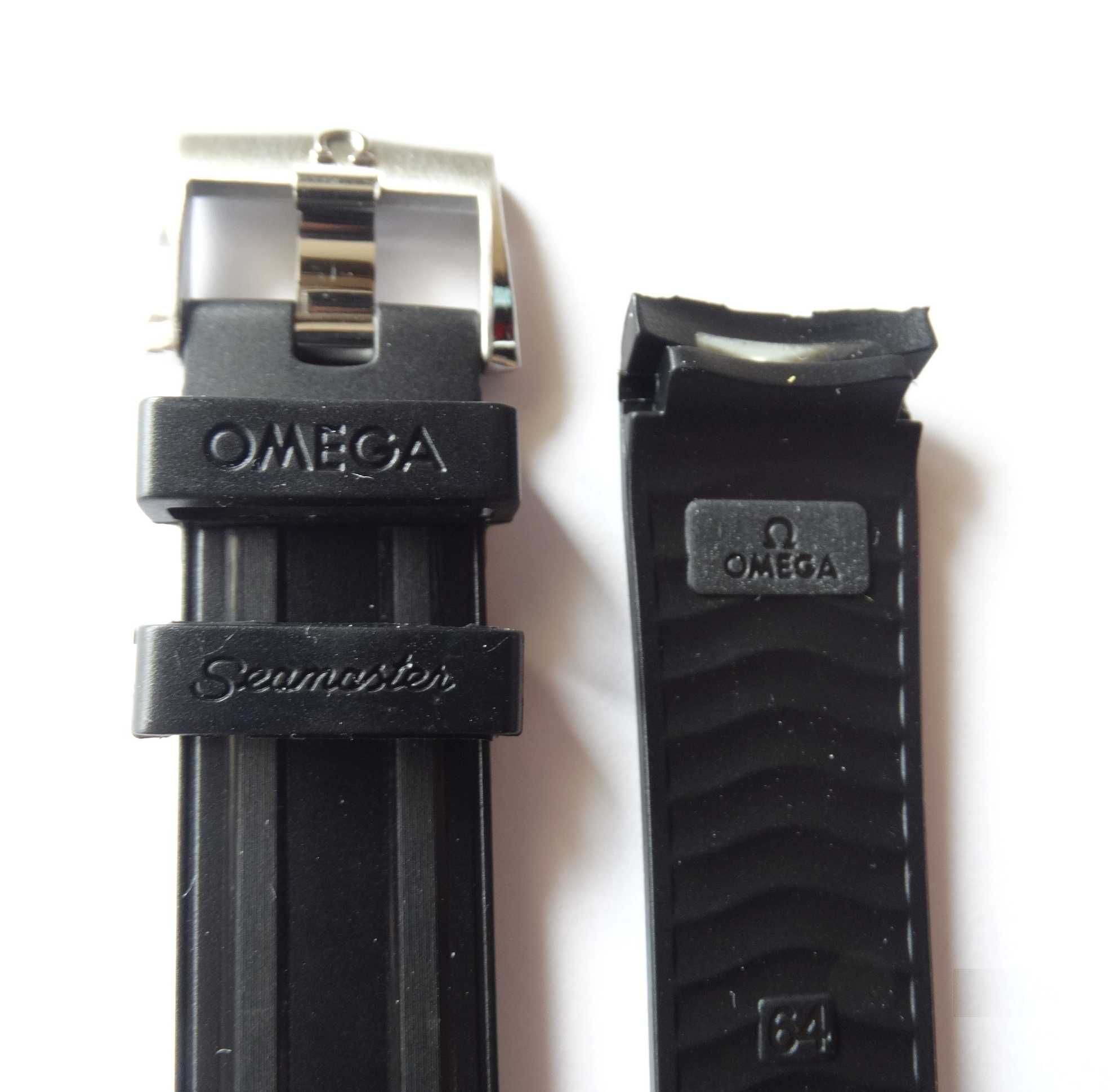Gumowy czarny pasek silikonowy 20mm do zegarka Omega Seamaster