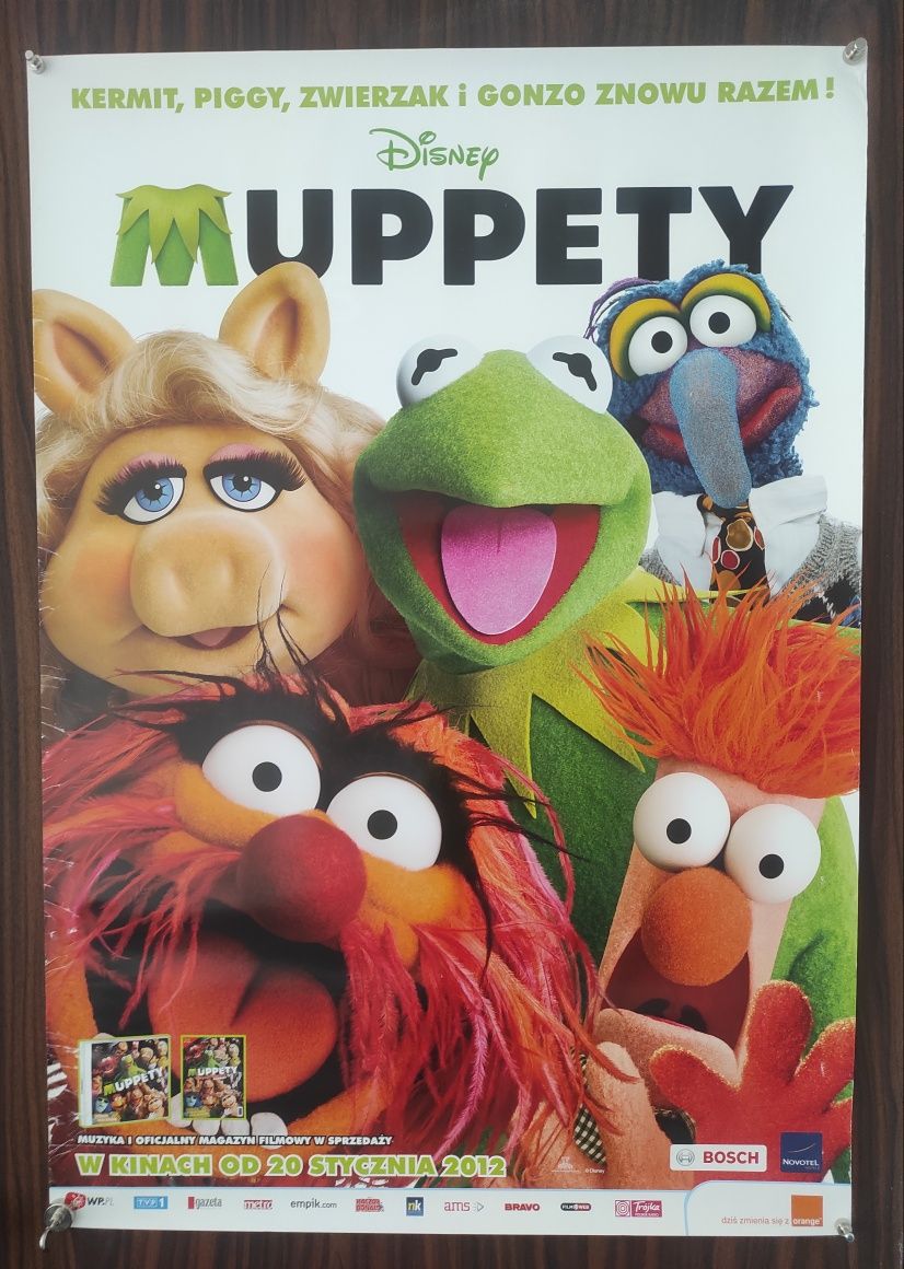 Muppety - Disney - plakat kinowy - 70 x 100 cm - Kermit Piggy Zwierzak