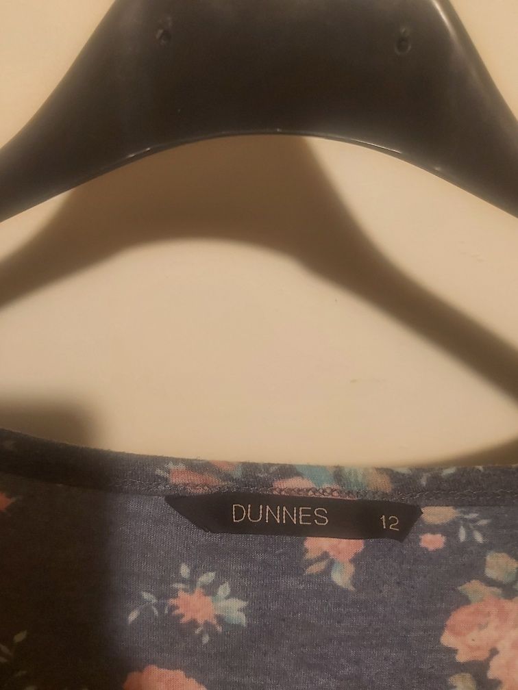 Szara koszulka oversize w kwiaty Dunnes L