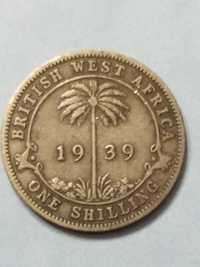 Moneta 1 szyling Brytyjska Afryka Zachodnia 1939