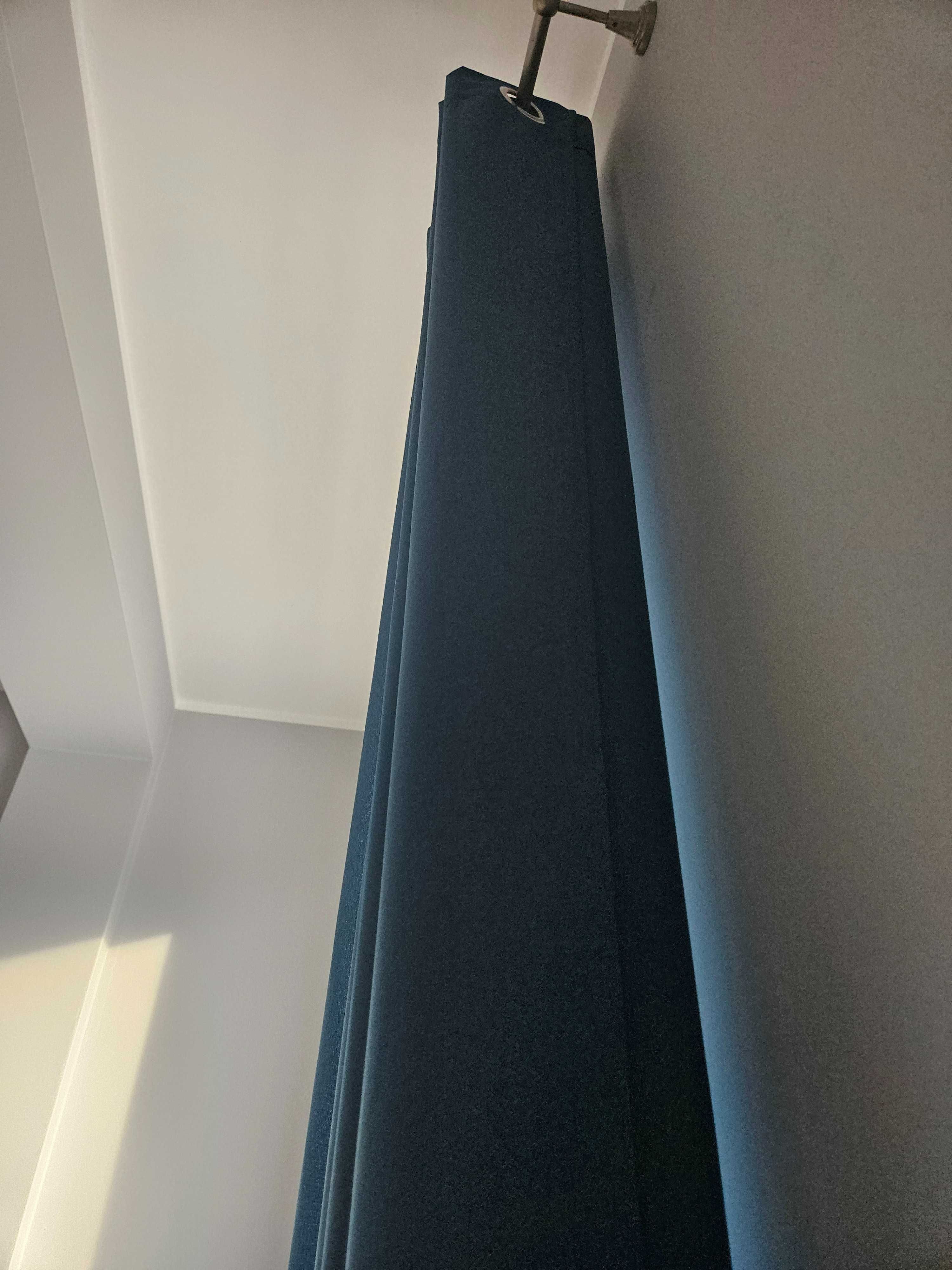 Zasłona 2 sztuki na okno szmaragd morskie 140 x 250 cm przelotki