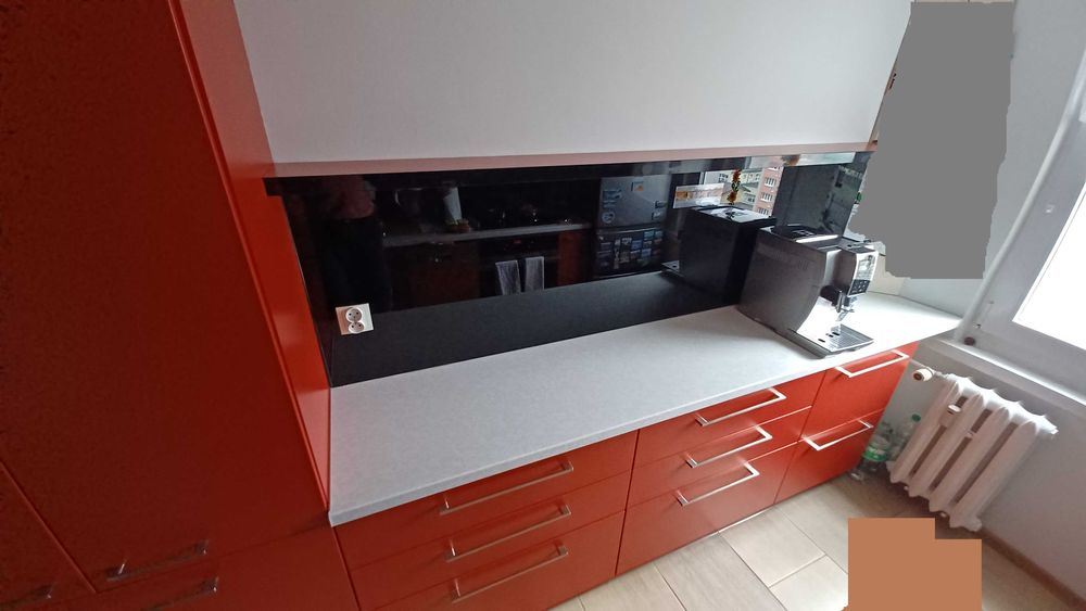 Meble kuchenne, zestaw mebli kuchennych, kuchnia BLUM CZERWIEŃ BEŻ !