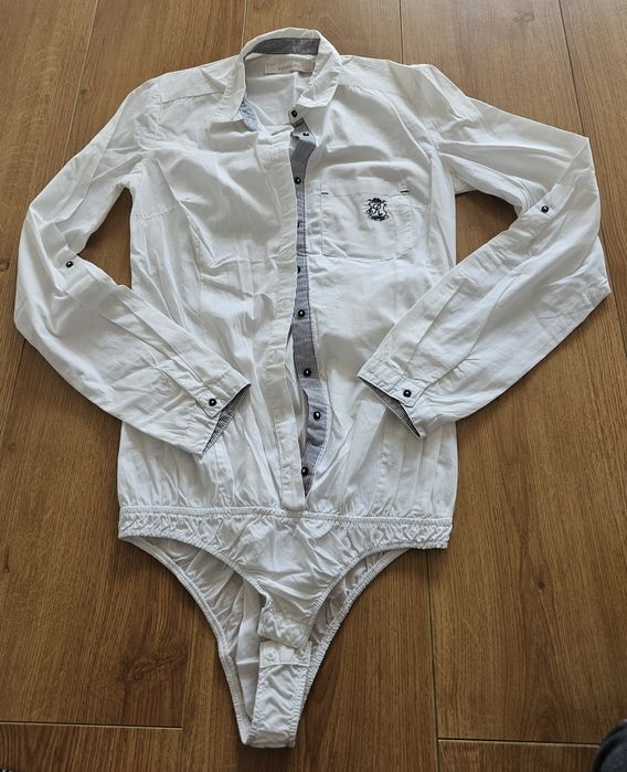 Reserved Białe koszulowa body 34