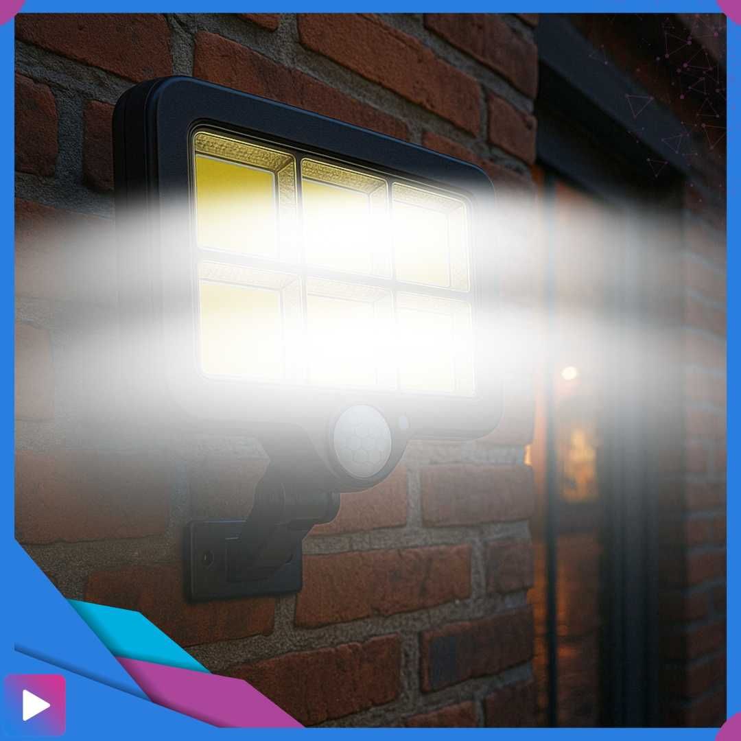 Lampa Solarna z Czujnikiem Ruchu 120 LED Oddzielny Panel z Kablem
