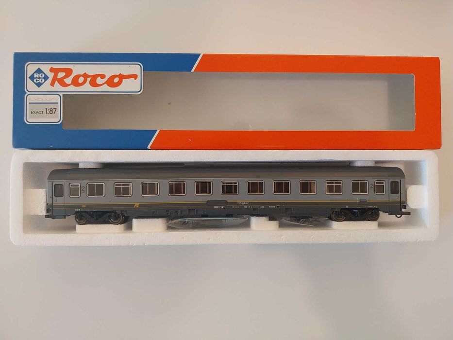 Zestaw 2 wagonów FS typu Eurofirma: 1 + 2 klasa ROCO jak PIKO skala h0