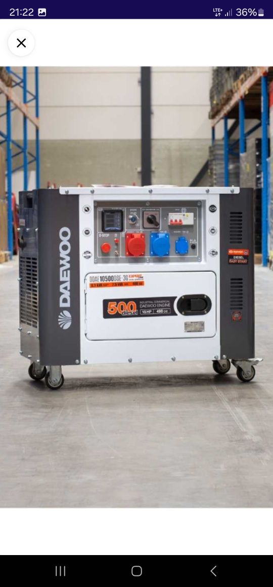 Agregat Prondotwórczy Daewoo 8.1 kVA Diesel