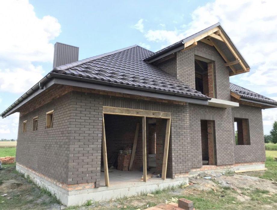 Фундамент, кладка газоблоку цегли, покрівля, утеплення