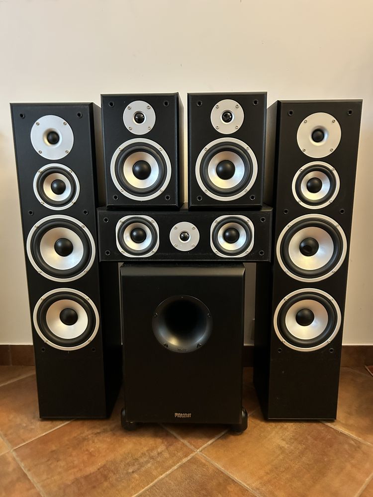 Zestaw kina domowego ONKYO, głośniki quadral i subwoofer  Magnat