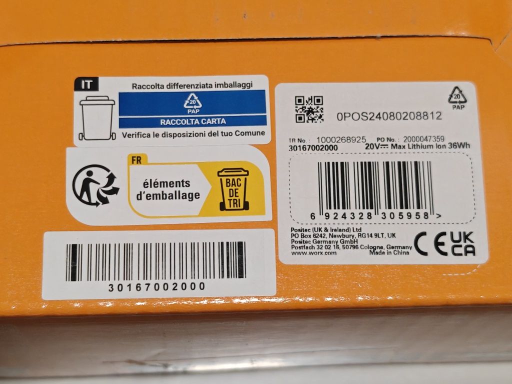 Akumulator Worx z ładowarką 20V 2.0Ah WA3601
