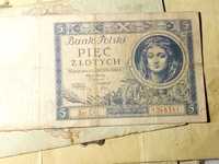 Banknot 5 zł 1930 r. Ser. CA