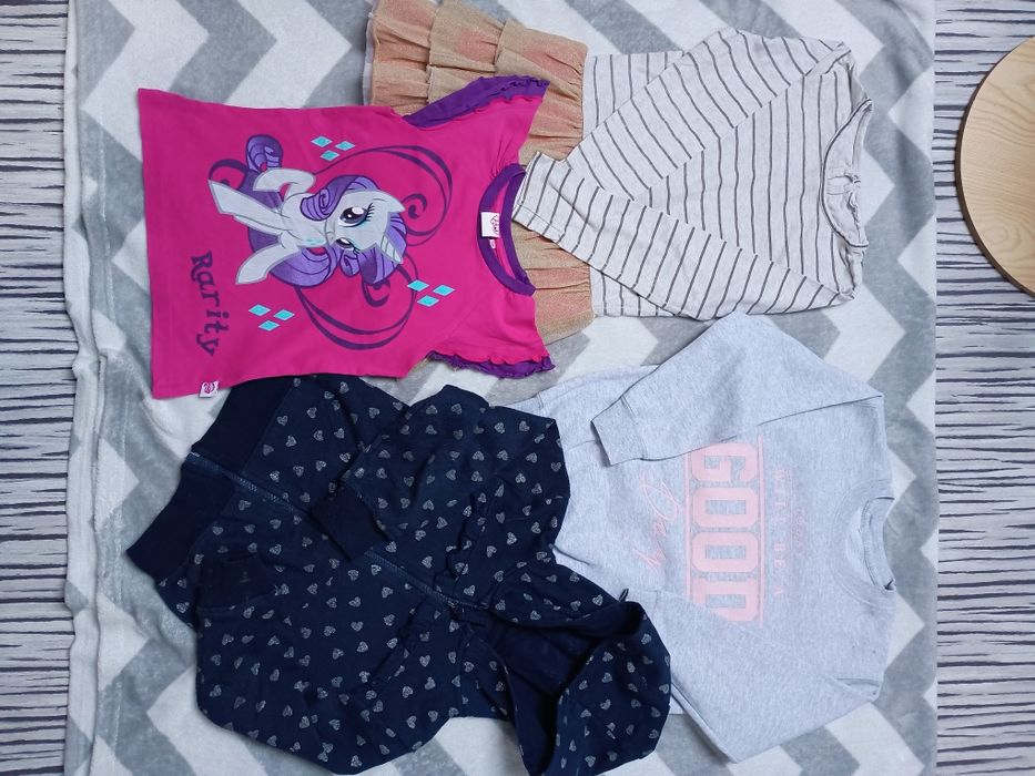 Paka ubrań dziewczęcych r. 110/116 13szt + 8szt GRATIS