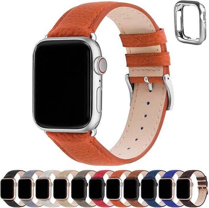 Pasek do Apple Watch z etui pomarańczowy