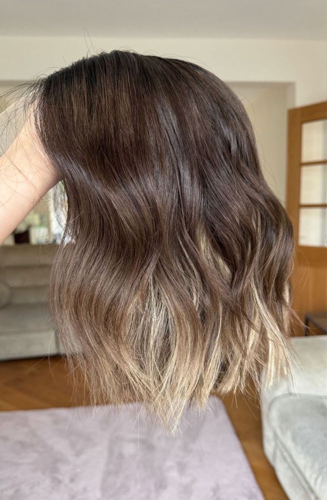 nowa naturalna peruka lace front 100% ludzki wlso na co dzien