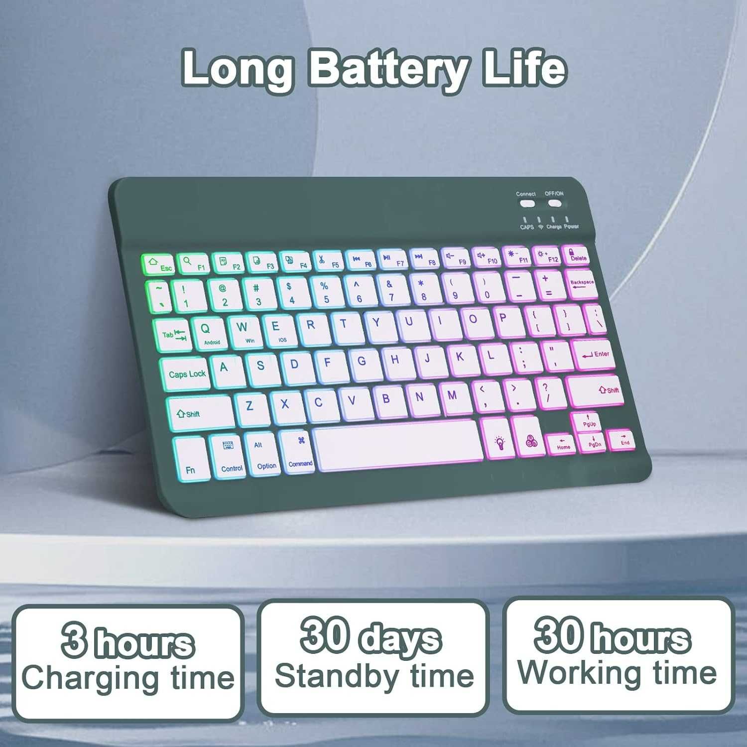 GOOJODOQ etui klawiatura LED RGB do iPad Air 4 / 5 A2588 A2589 A2591
