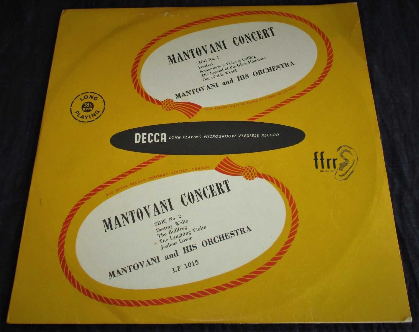 Vinil LP Mantovani And His Orchestra Concert