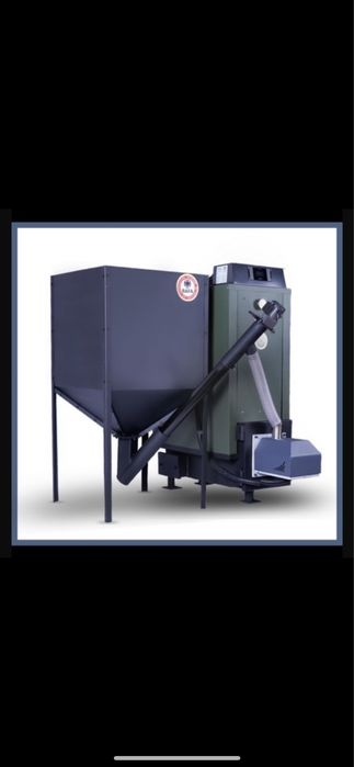 Piec kocioł na pellet drewno z podajnikiem z montażen