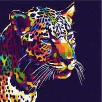 Malowanie po numerach - Jaguar pop - art 40x40cm