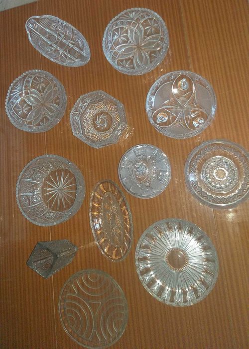 kryształy misa kryształowa, półmiski PRL