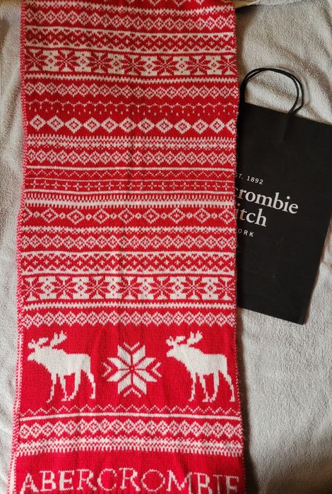Abercrombie and Fitch oryginalny z USA komplet szal szalik rekawiczki