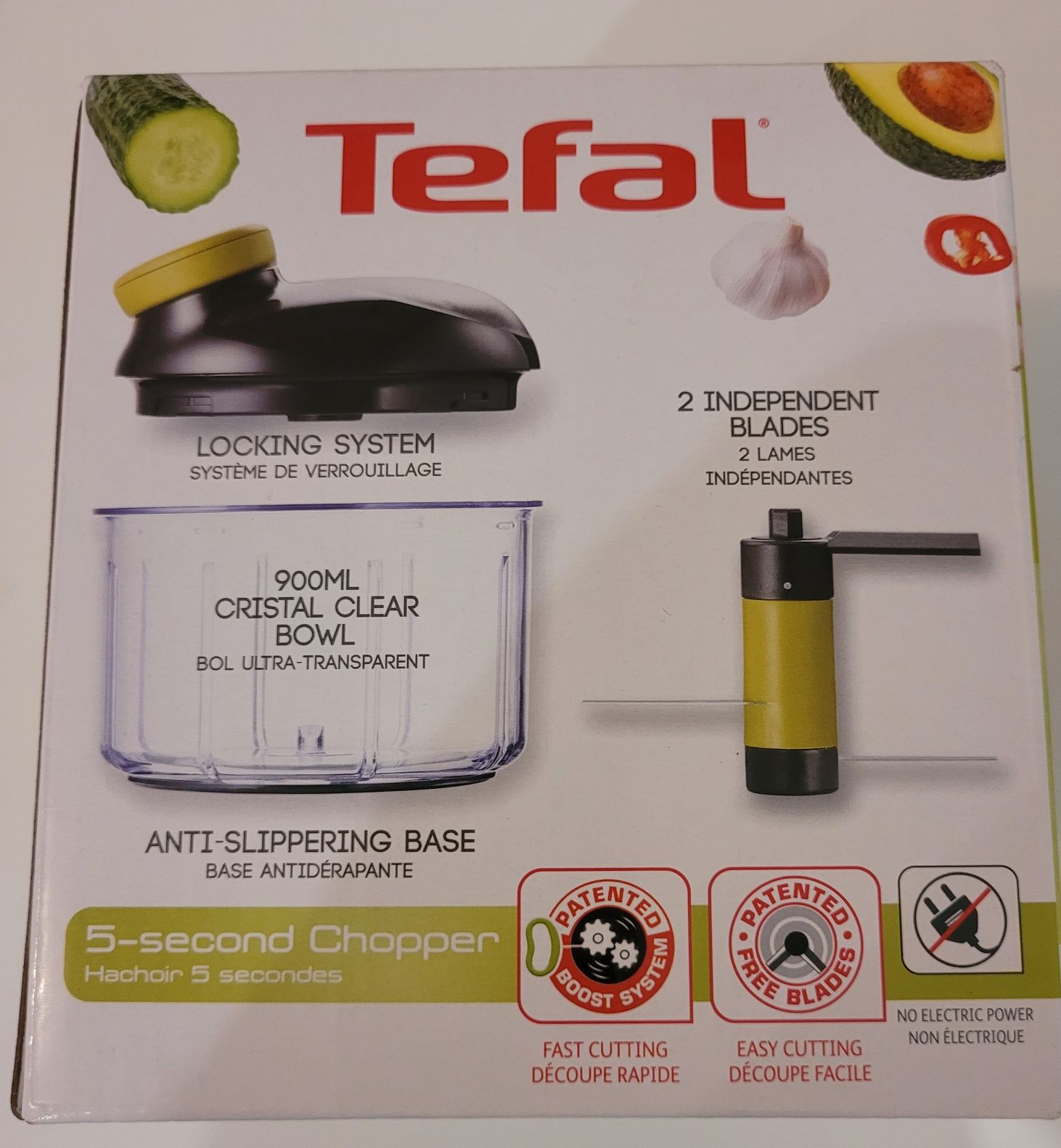 Nowy TEFAL rozdrabniacz ręczny siekacz SZATKOWNICA 900 ml