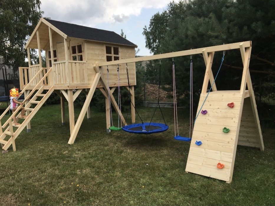 Duży domek Plac zabaw drewniany dla dzieci Nowy