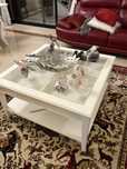 Mesa de centro + mesa de apoio + aparador - tampos de vidro