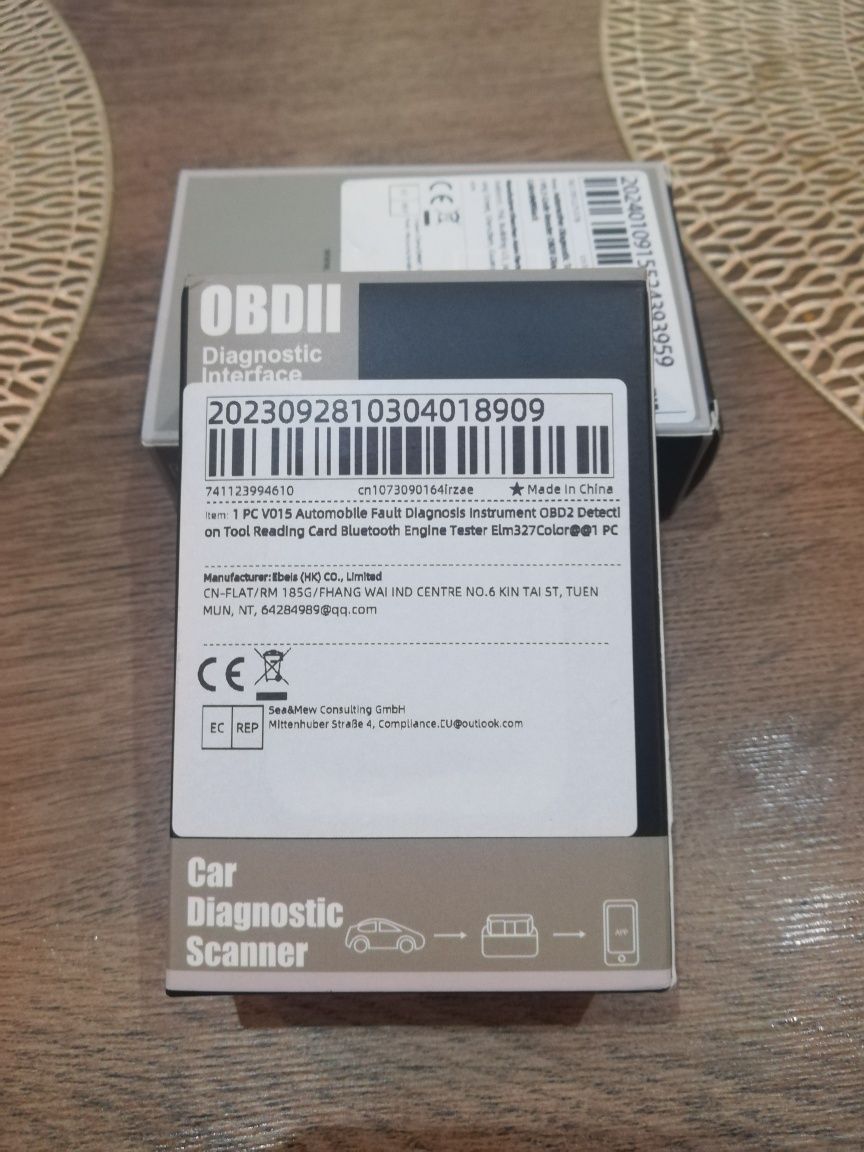 Elm327 V1.5 obd2  interfejs diagnostyczny bluetooth