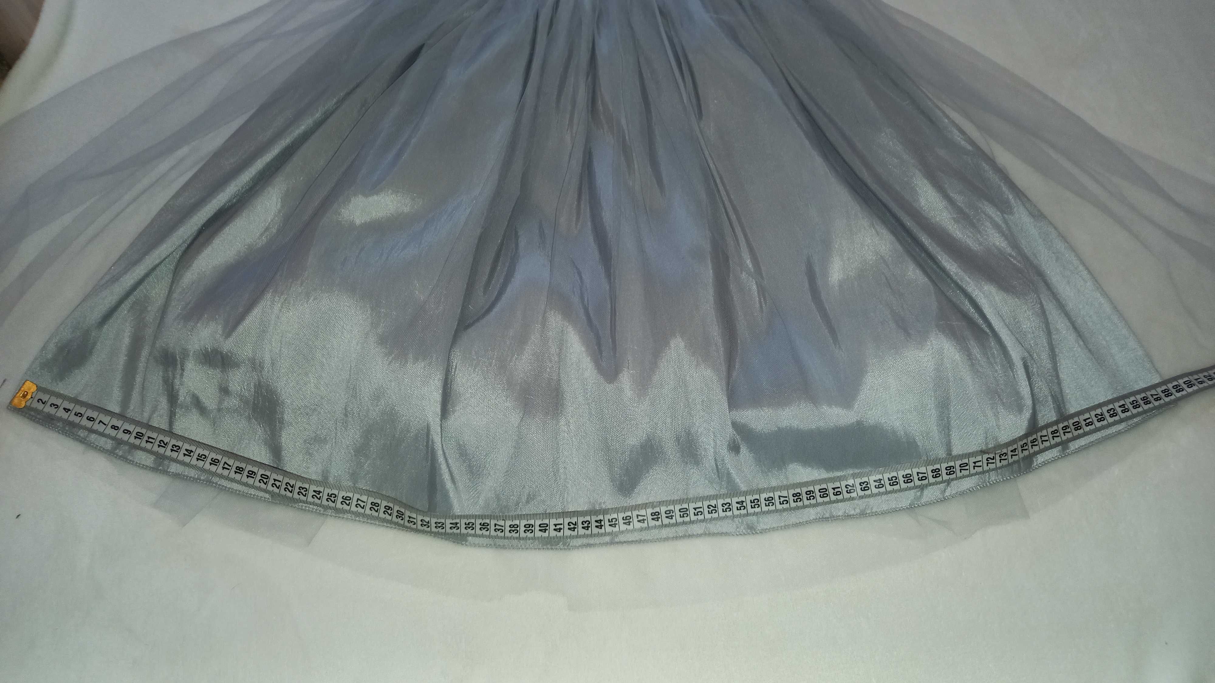 Sukieneczka szara ze srebrnymi cekinami roz. 140-146