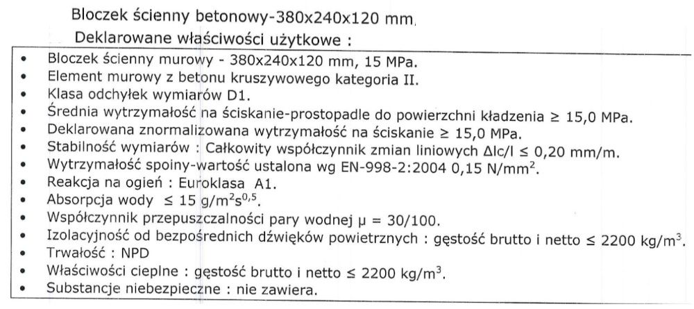 Bloczki fundamentowe betonowe bloczek betonowy fundamentowy 38/24/12cm