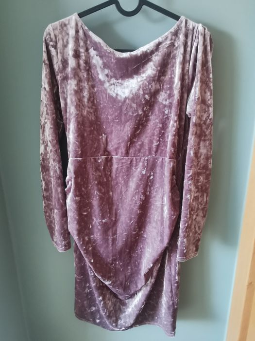 Welurowa aksamitna pluszowa sukienka ciążowa Asos roz 12 40 M/L