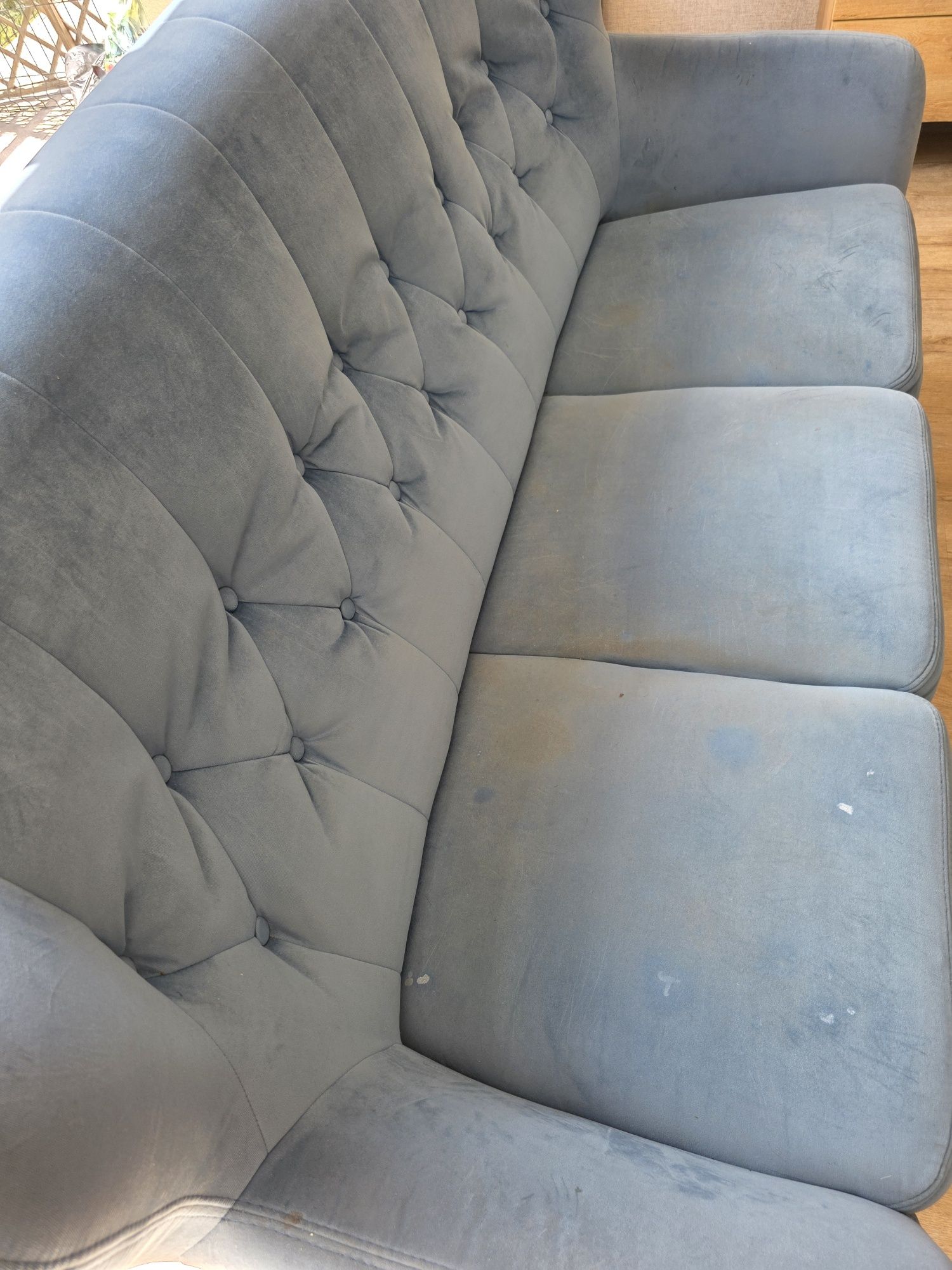 Sofa 3 osobowa Voss niebieska Welur PILNE