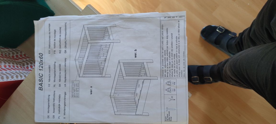 Łóżeczko pinio Basic 120 x 60 cm + materac lateksowy hevea