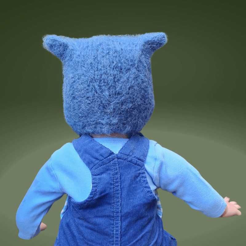Czapka Kot jeans 38/40 alpaka/merynos niemowlak