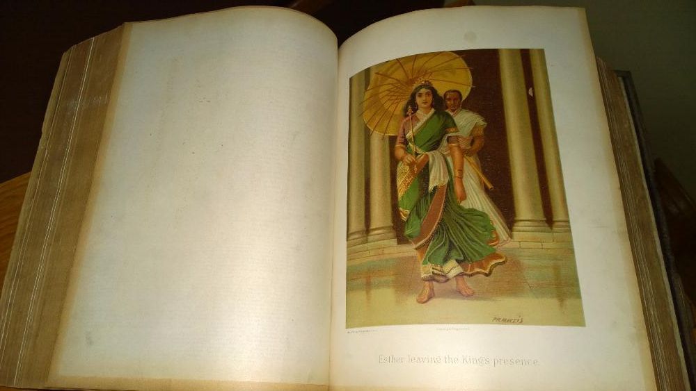 Biblia Holy Bible okuta i kolorowa 1862 r (język angielski) antyk