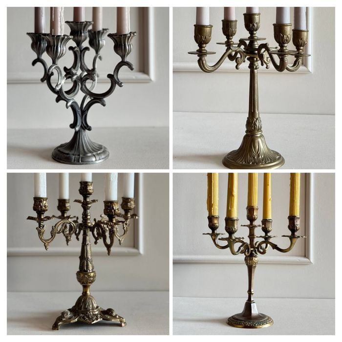 Вінтажні підсвічники свічники антикварні латунні бронзові з Європи