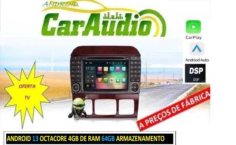 Auto-radio android 14 64GB Mercedes CLASSE S CL W220 W215 Octacore
