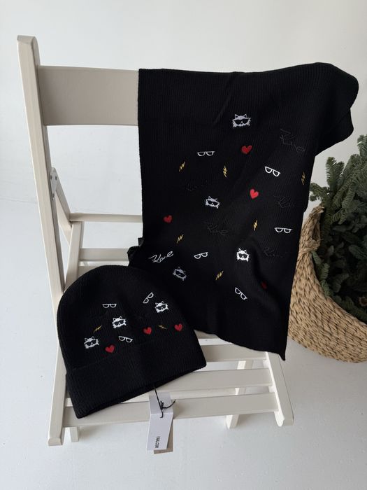 Шапка шарф жіночий комплект Karl Lagerfeld