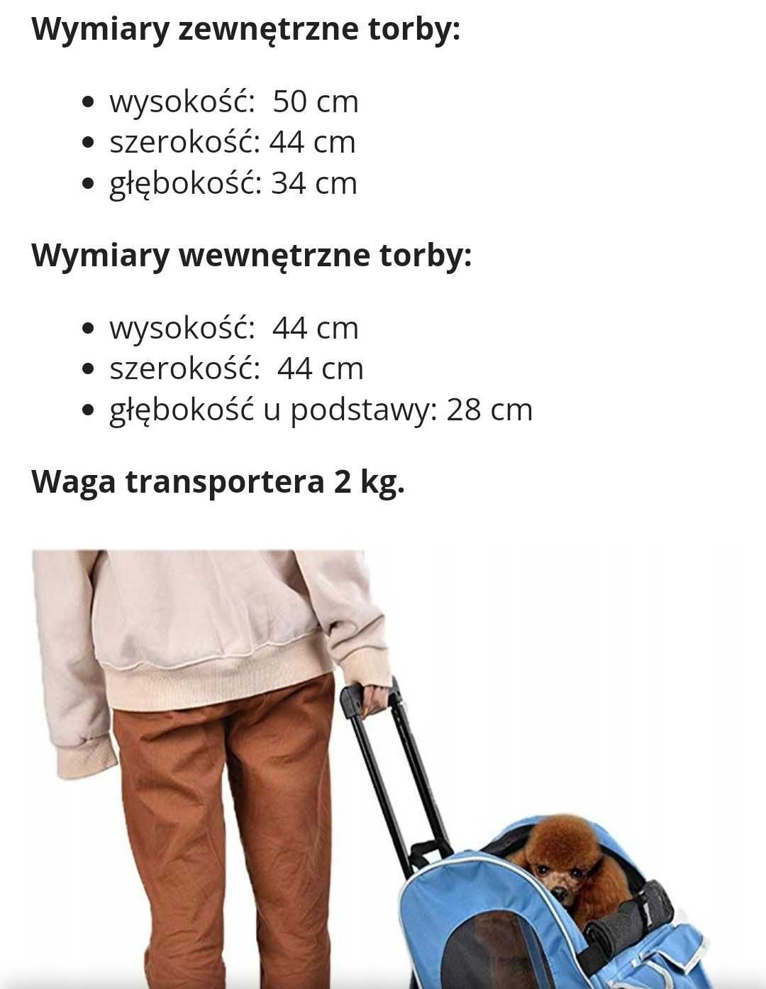 Transporter / plecak na kòłkach  dla psa/kota   do 15 kg