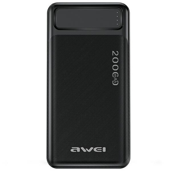 Awei Powerbank P6K 20000Mah Czarny/Black 2Xusb/Pd/Micro-Usb