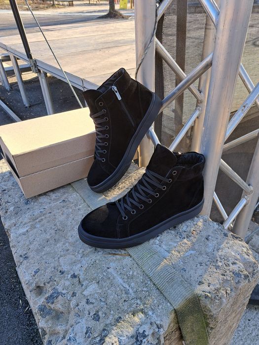 РОЗПРОДАЖ! Замшеві черевики хайтопи (ботинки хайтопи кеди кроссовки)
