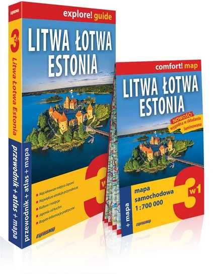 Litwa, Łotwa, Estonia 3w1. Przewodnik+atlas+mapa. ExpressMap. (Nowy)