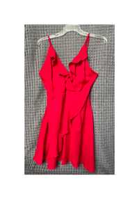 Czerwona imprezowa krótka sukienka na ramiączkach M 38 must have lato