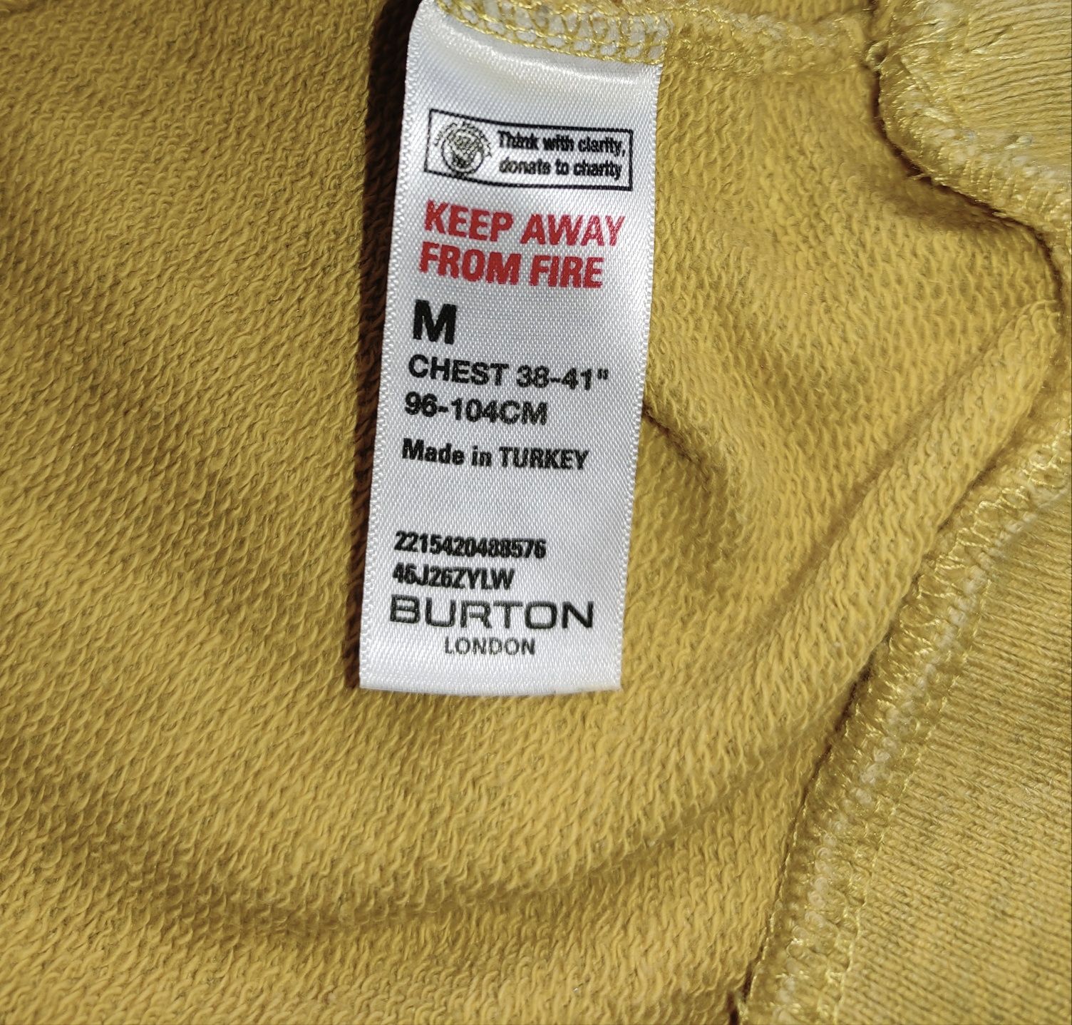 Хлопковая толстовка жовта бавовняна кофта котон свитер светр Burton