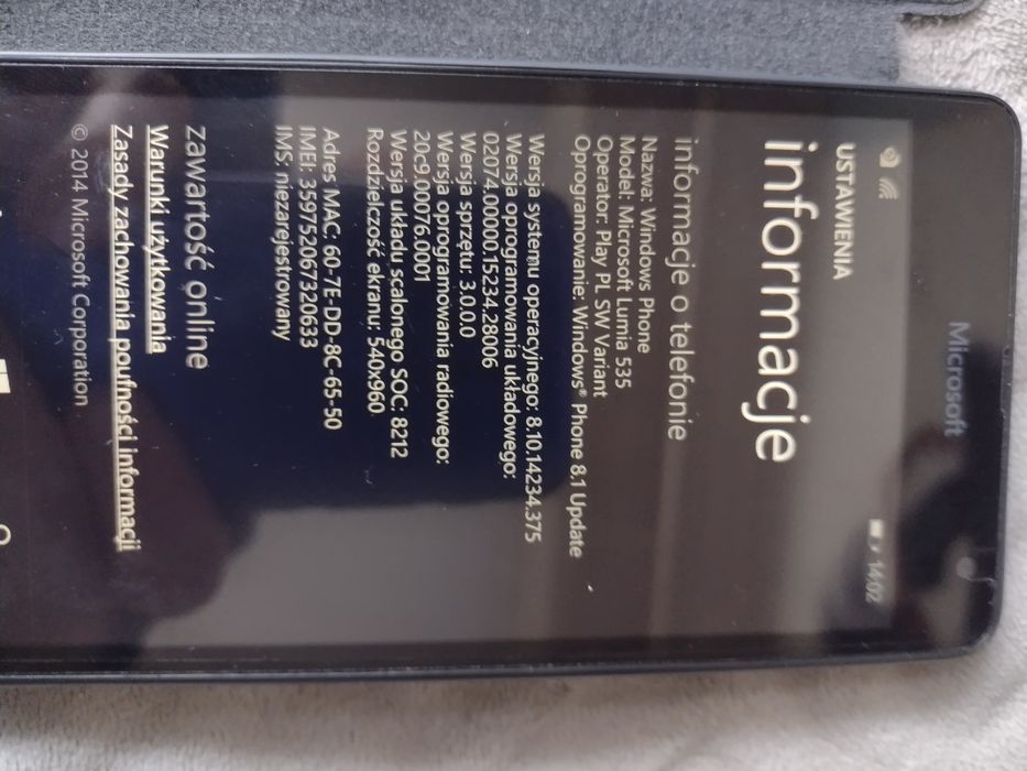 Smartfon Microsoft Lumia 535 pudełko folia na ekranie sprawny