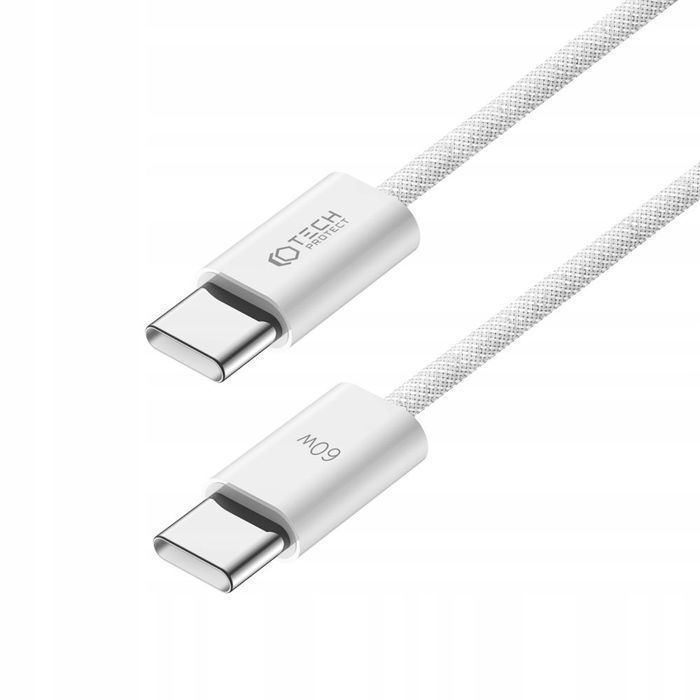 Kabel USB-C Tech-Protect UltraBoost, 60W PD, 25cm, Biały