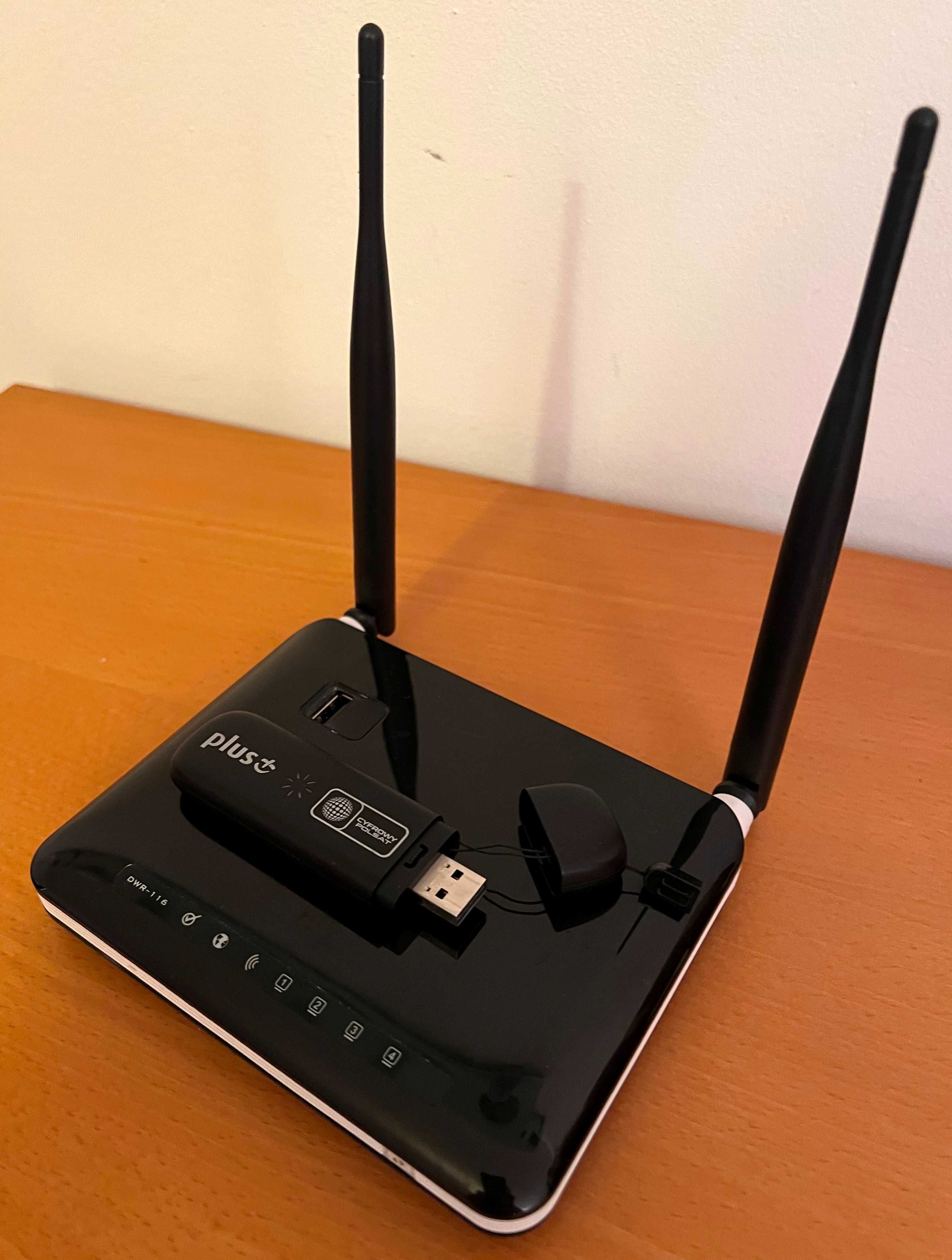 Router D-Link DWR-116 plus Modem USB ZTE mf 823 LTE na kartę sim