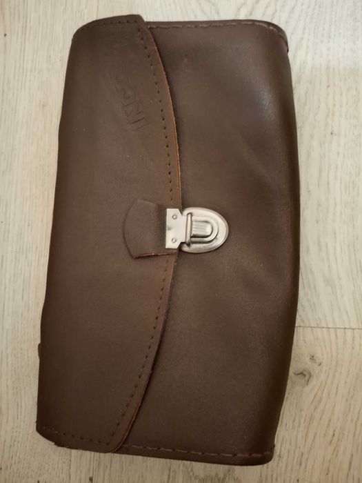 Torebka, pochewka, kosmetyczka skórzana PRL