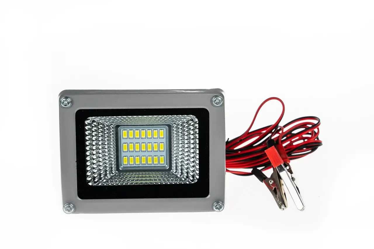 12V прожектор с клеммами (крокодилы), DC 12B 10W SMD LED
