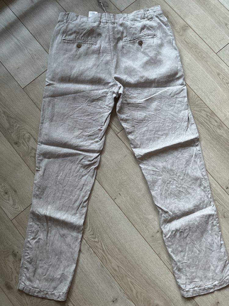 Spodnie lniane h&m męskie